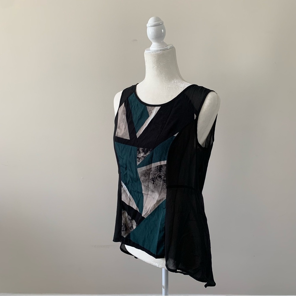 Mossimo Supply Co - Black Asymmetrical Sleeveless Blouse - Small
